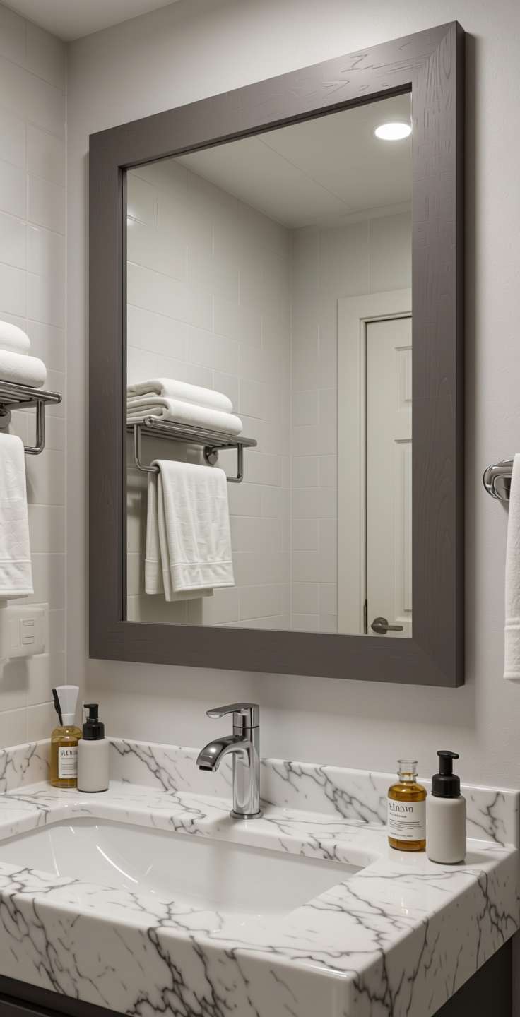 _ Plain Laminate 8x4 Matte 1 mm - 21028 FT — application view in a compact bathroom