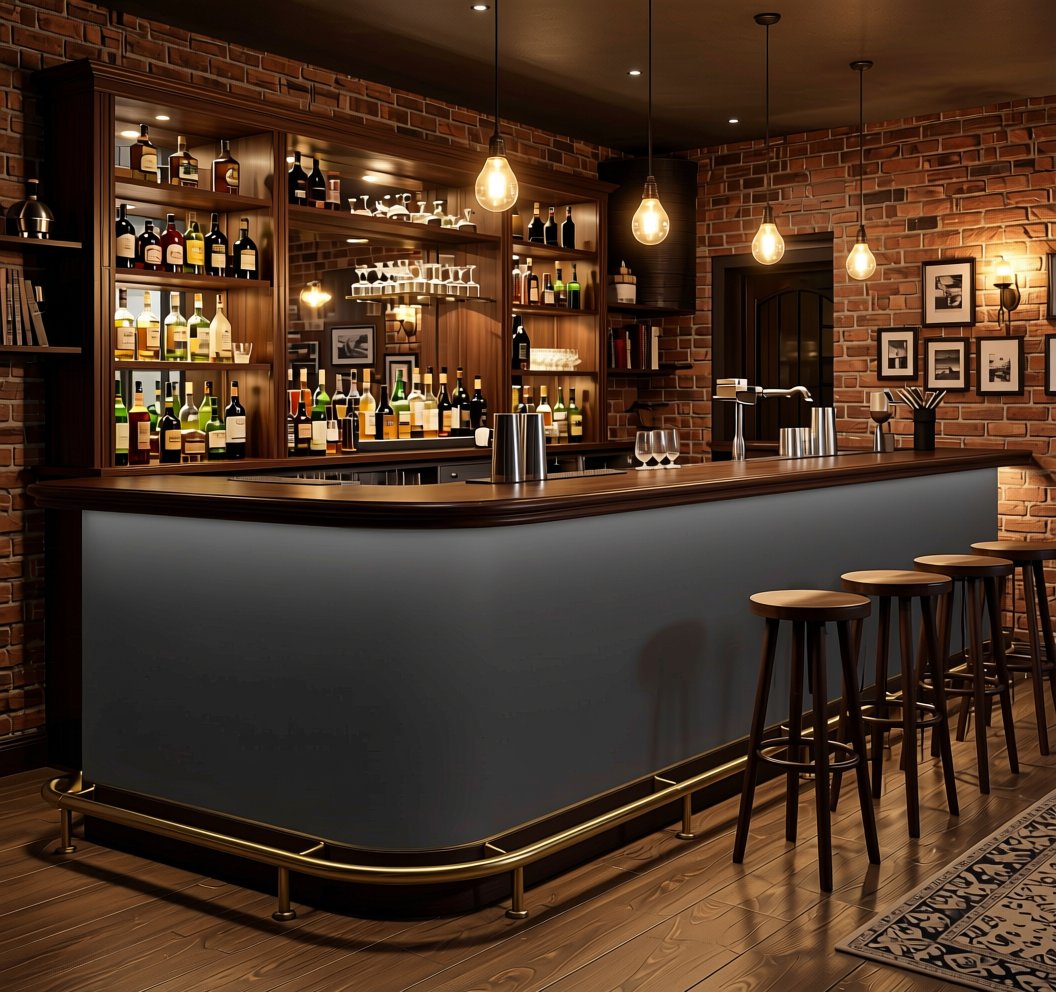 Elite Series Solids Dark Grey Plain Laminate 8x4 ft Texture 1 mm - 2185 MG — application view in a man cave