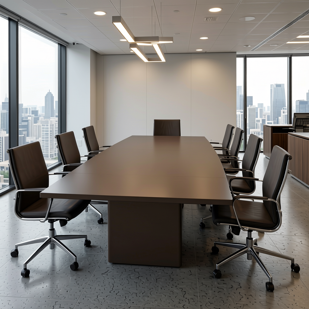 Elite Series Solids Metallic Brown Plain Laminate 8x4 ft Texture 1 mm - 3082 MG — application view in a modern office