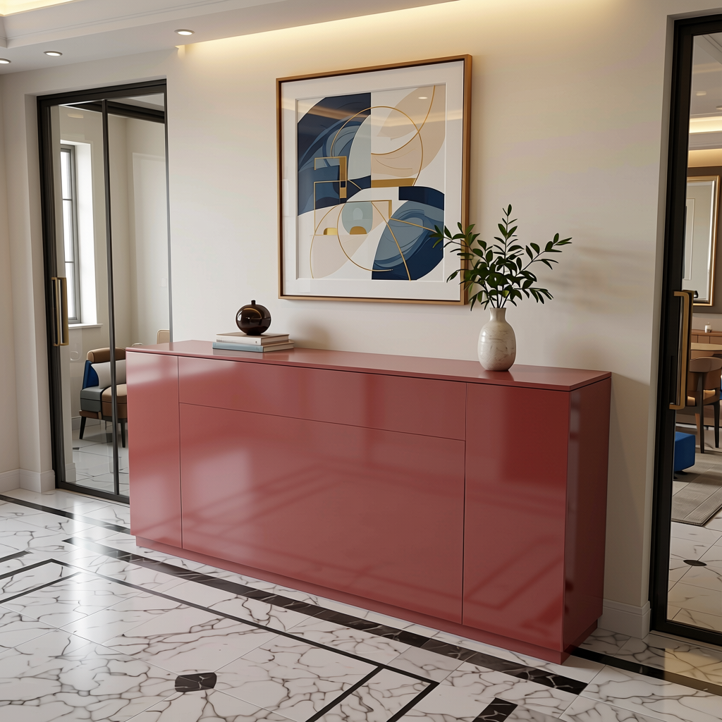 Fusion Plain Laminate 8x4 ft High Gloss 1 mm - 8222 Gpro+ — application view in a entrance foyer