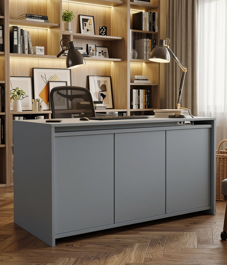 Solid Colors Plain Laminate 8x4 ft Matte 1 mm - LM 12349 — application view in a home office