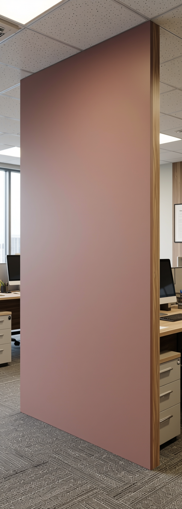 Solid Colors Plain Laminate 8x4 ft Matte 1 mm - LM 12347 — application view in a office