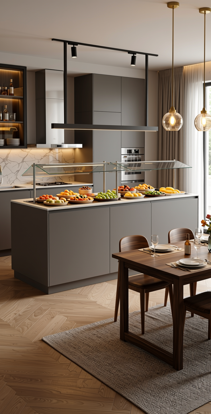 Vogue Plain Laminate 8x4 Matte 1 mm - 21066 FT — application view in a dining room