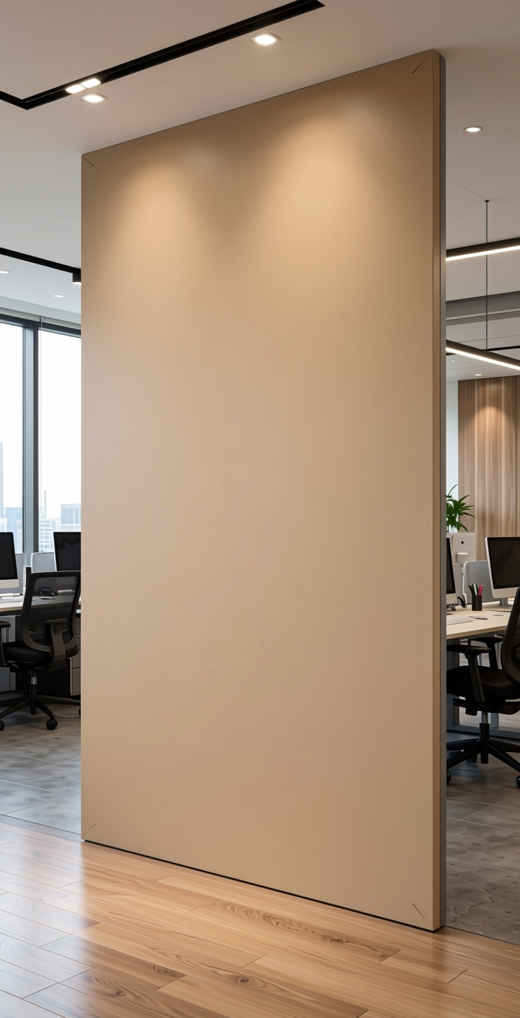 Vogue Plain Laminate 8x4 Matte 1 mm - 22129 FT — application view in a creative office