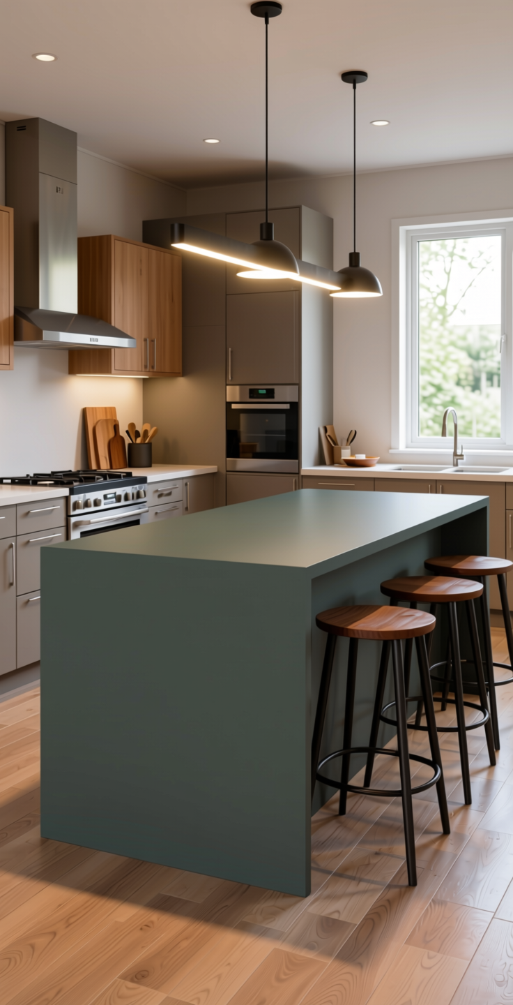 Vogue Plain Laminate 8x4 Matte 1 mm - 22059 FT — application view in a modern kitchen