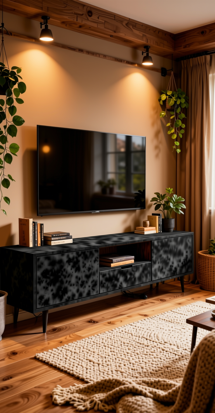 Black Current Suede Laminate 8*4 ft 1 mm - 1325 SF — application view in a cosy den
