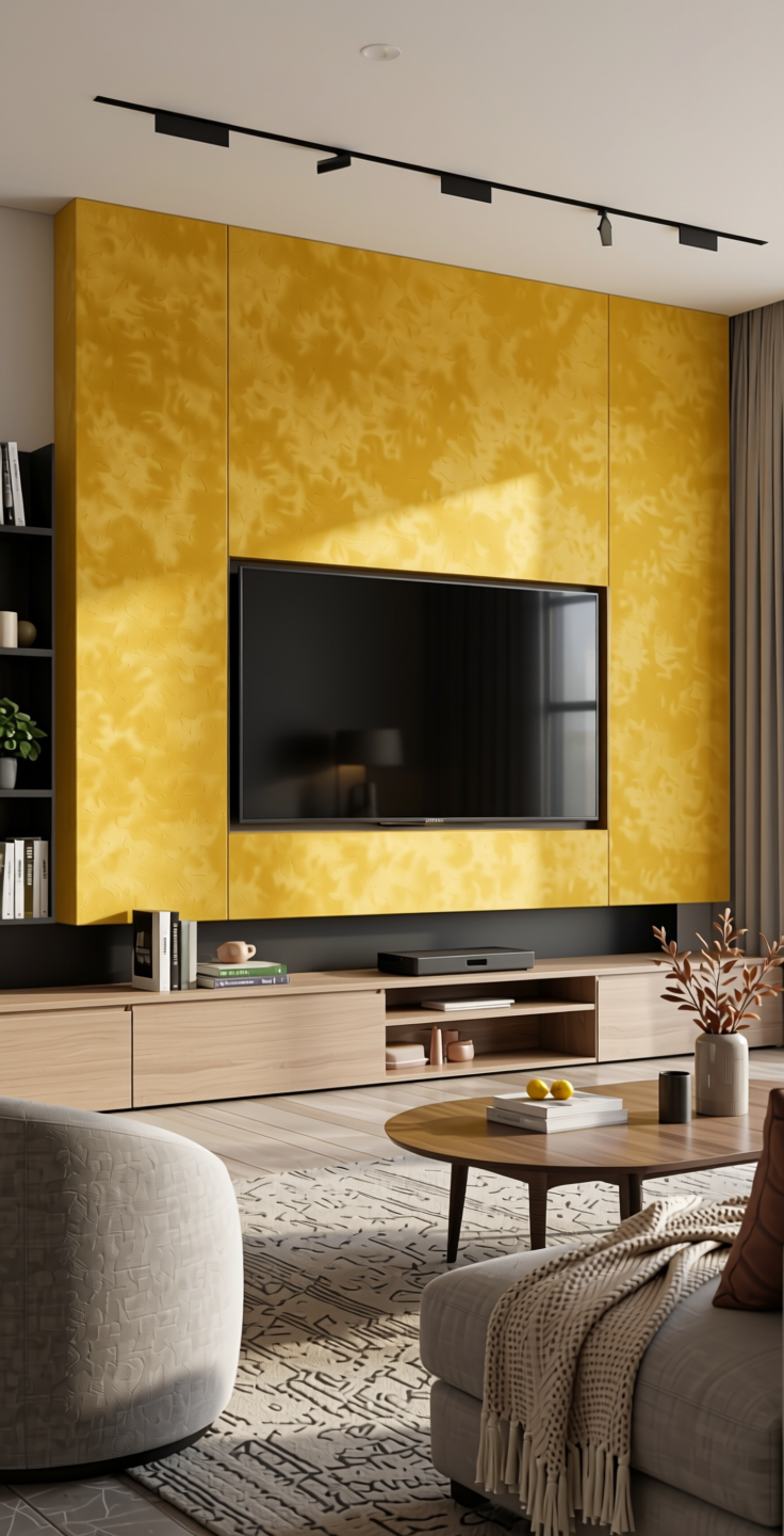 Sun Bloom Solid Colors Laminate 8x4 ft Suede 1.0 mm - 206 SU — application view in a modern living room