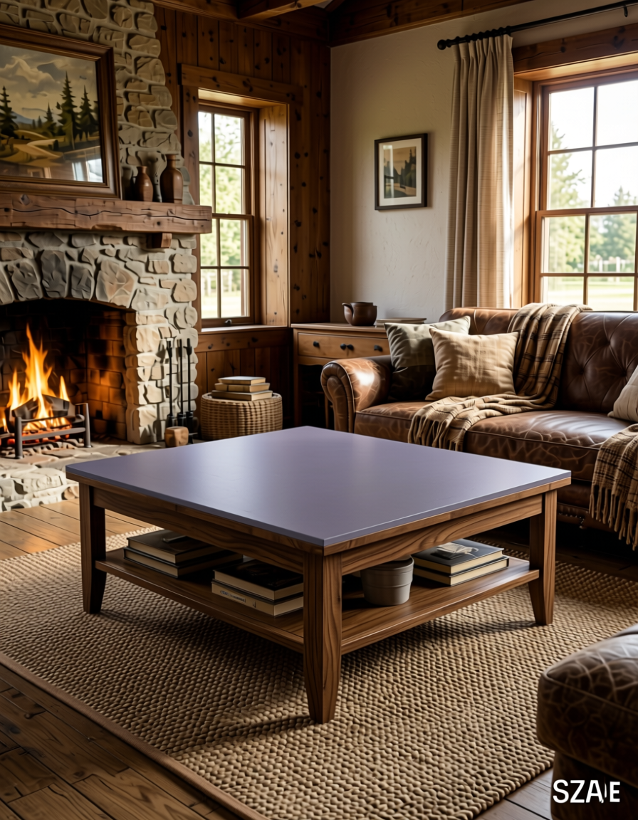 Lupine Plain Laminate 8x4 ft Texture 1.25 mm - 269 LU — application view in a rustic living room