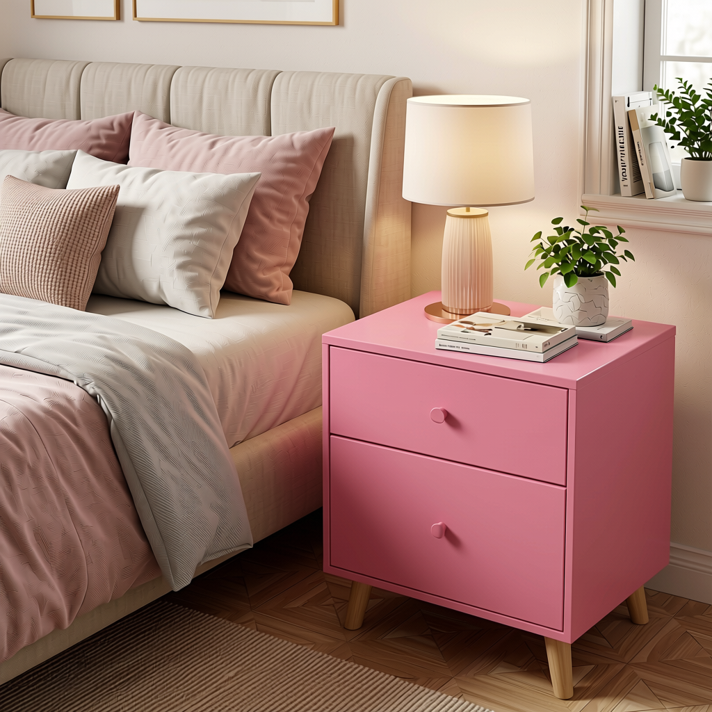 Class Pink Plain Colors Laminate 8*4 ft Soft Touch 1.0 mm - HER-1502 — application view in a girl's bedroom