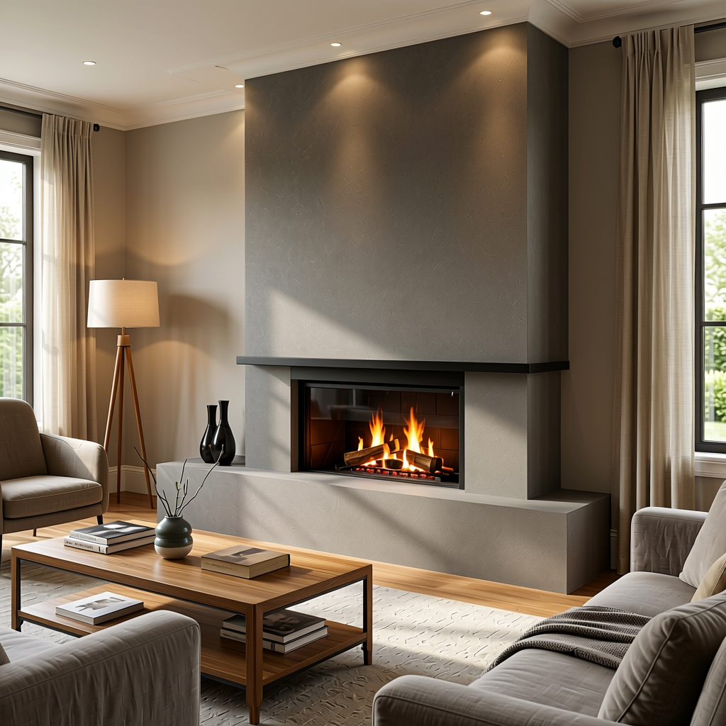 Cobble Stone Marble & Stone Laminate 8*4 ft Suede 1.0 mm - HER-1295 — application view in a elegant living room