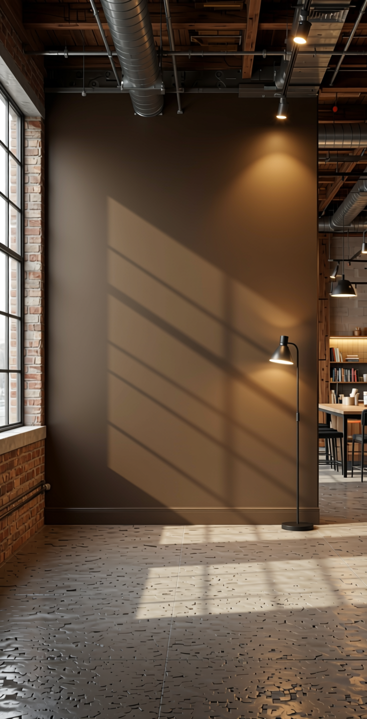Brazen Breeze Plain Laminate 8x4 ft Matte 1 mm - ZMT 243 — application view in a industrial loft