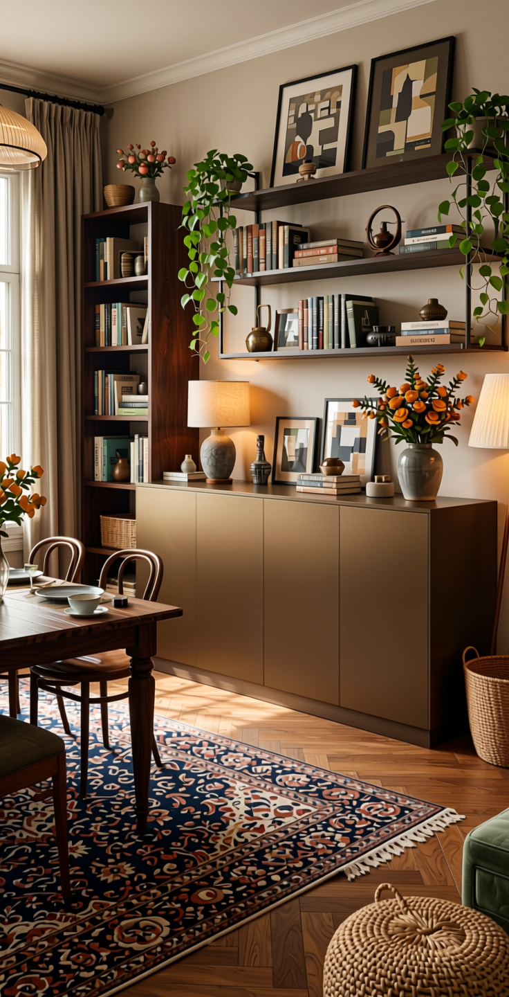 Brazen Breeze Plain Laminate 8x4 ft Texture 1 mm - ZZ 243 — application view in a eclectic dining room