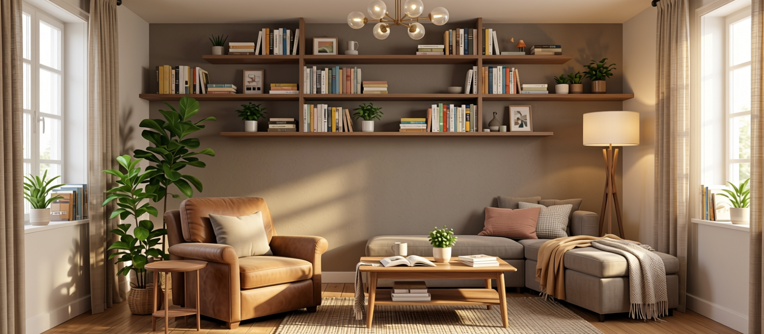 Plain Laminate 8x4 ft Suede 1 mm - 540 SF — application view in a cozy reading nook