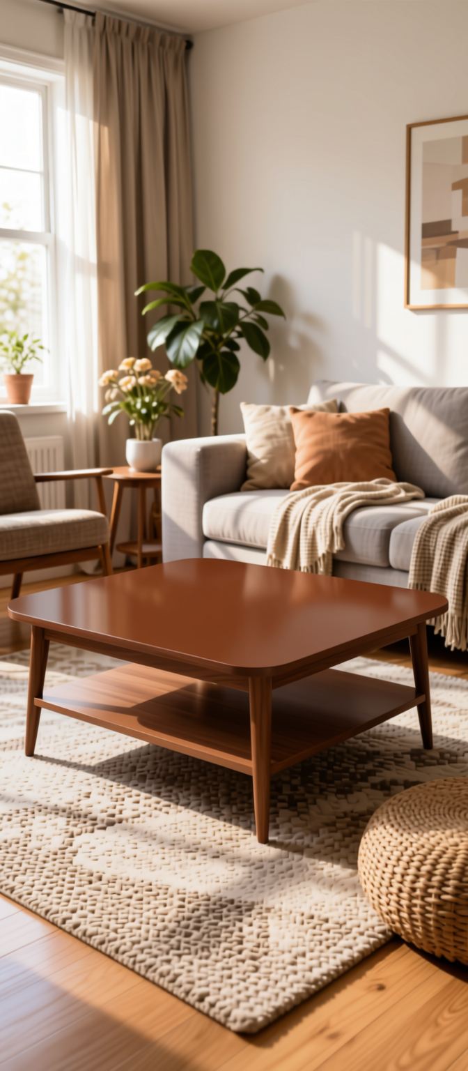 Chocolate Milk Fluted Laminate 8x4 ft Texture 1 mm - 3004 UG — application view in a casual living room