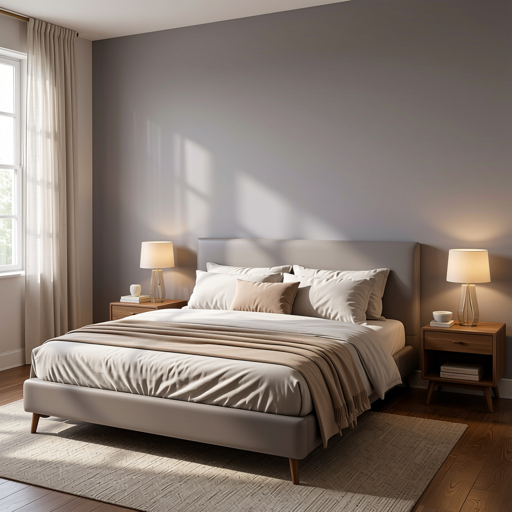Plain Laminate 8x4 ft Matte 1 mm - LM 12746 — application view in a relaxing bedroom