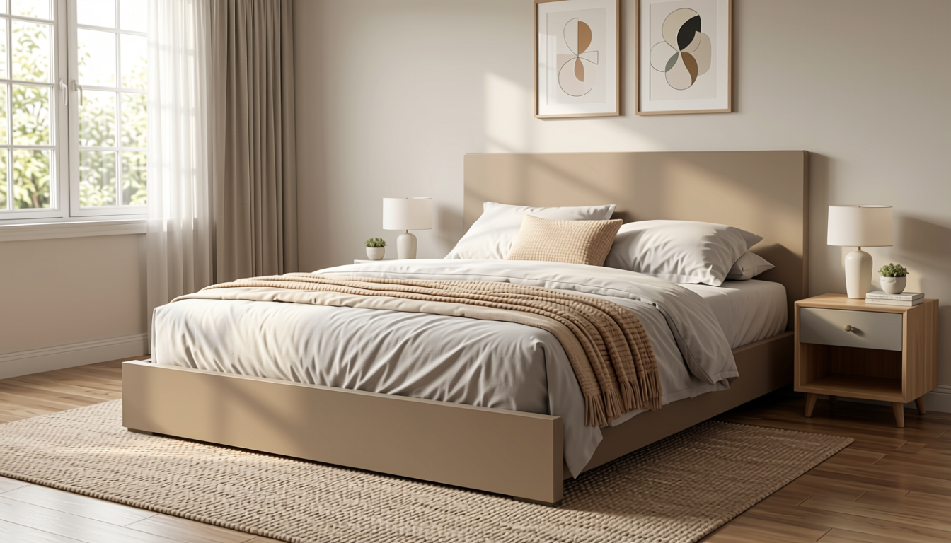 Plain Laminate 8x4 ft Matte 1 mm - LM 12750 — application view in a serene bedroom