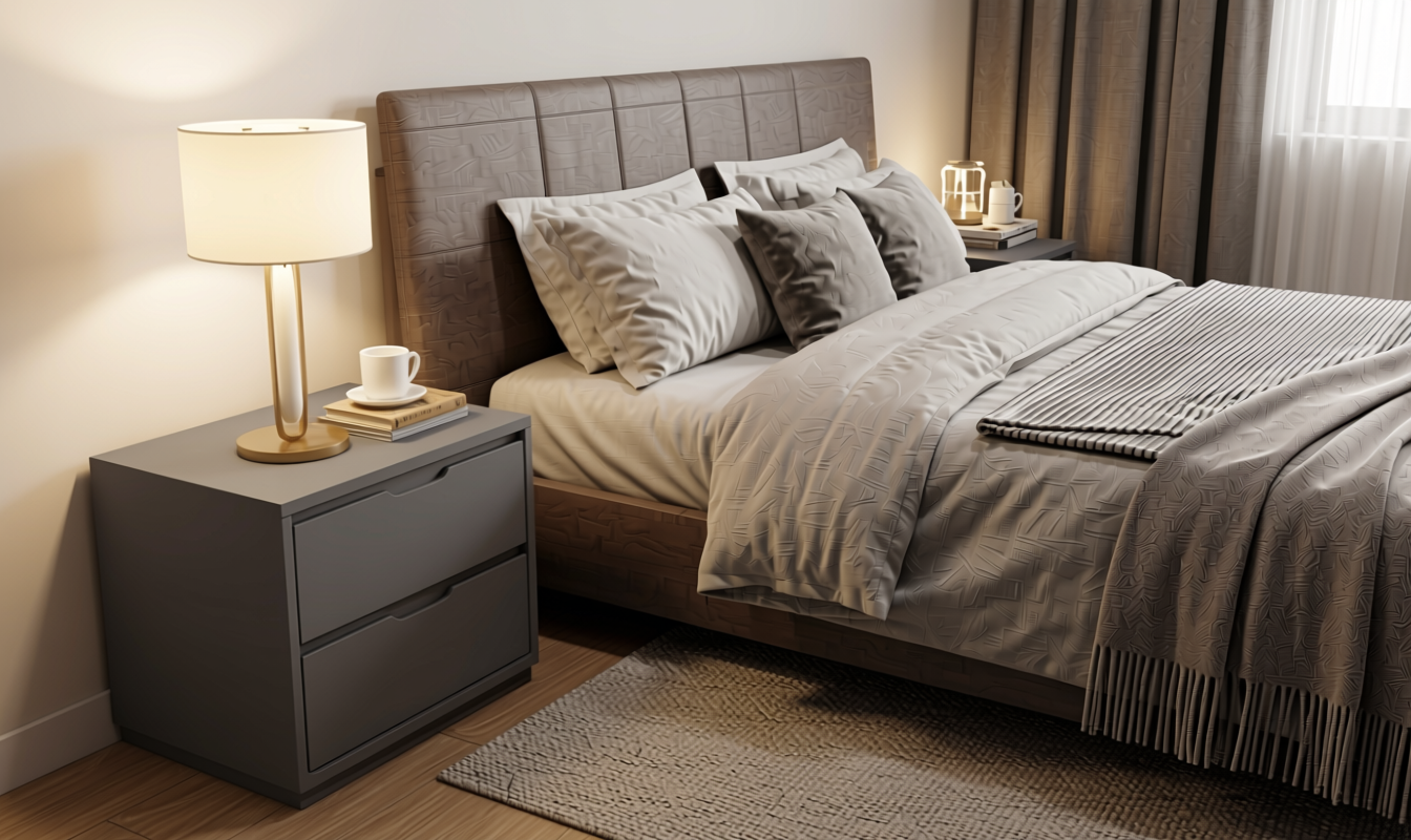 Plain Laminate 8x4 ft Matte 1 mm - LM 12751 — application view in a contemporary bedroom