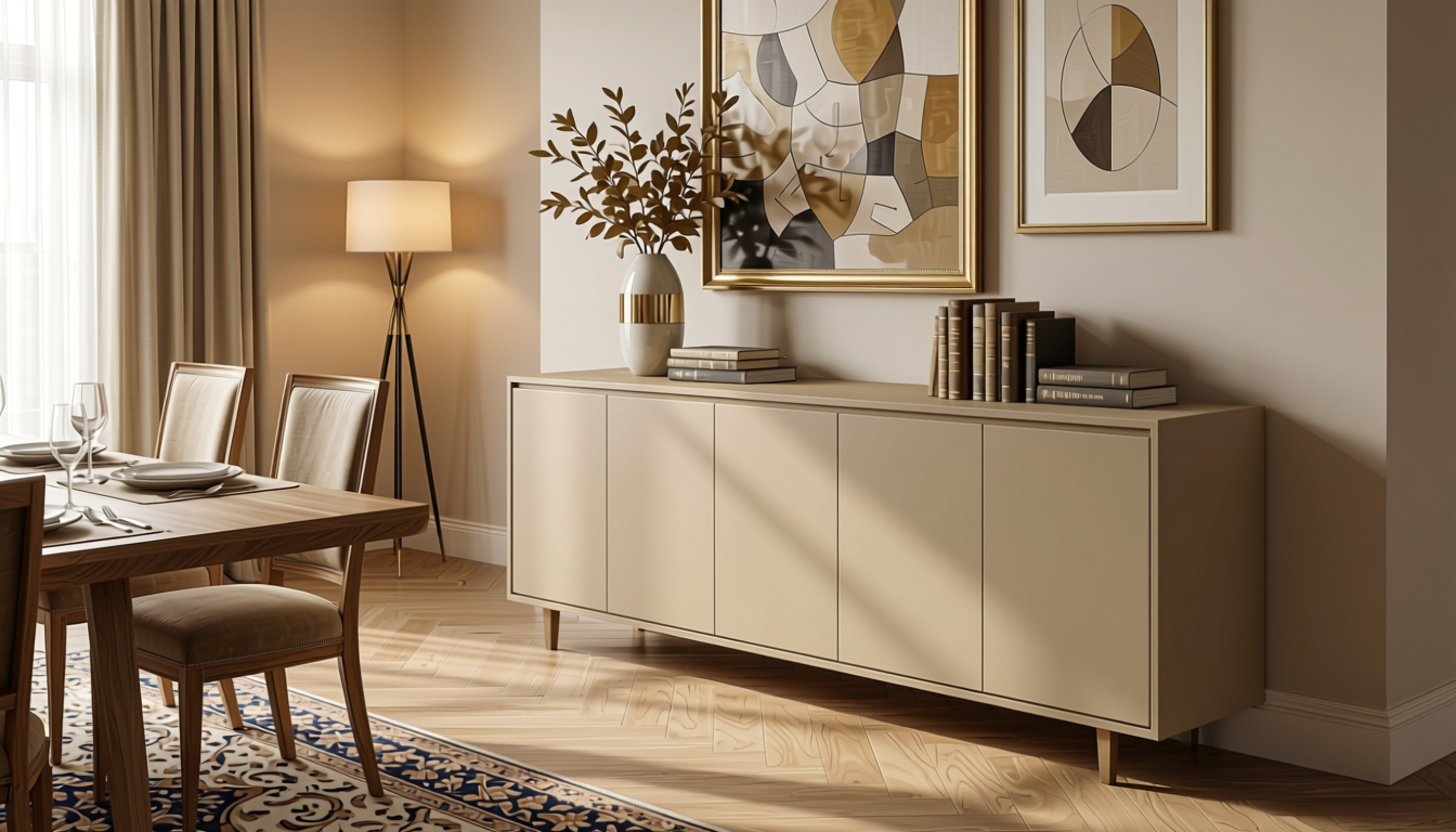 Plain Laminate 8x4 ft Matte 1 mm - LM 12760 — application view in a elegant dining room