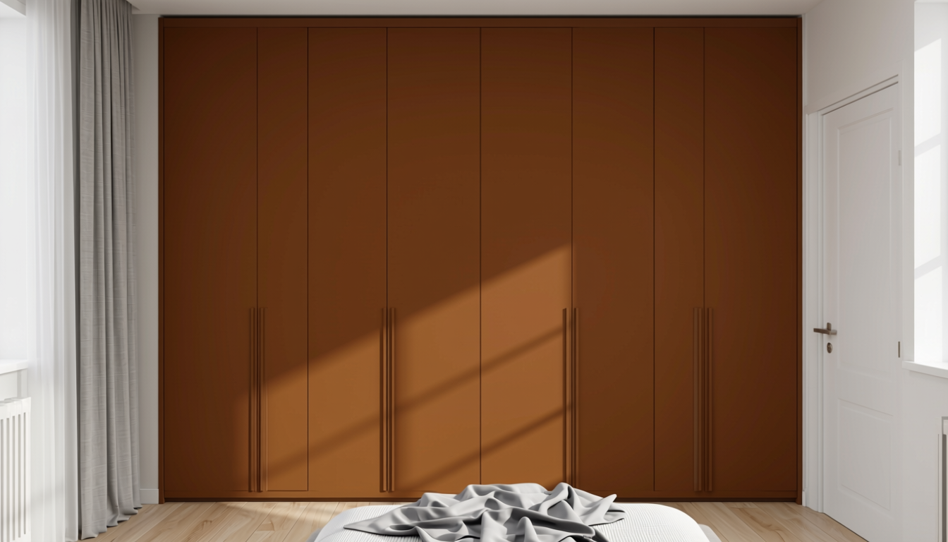 Plain Laminate 8x4 ft Matte 1 mm - LM 12765 — application view in a minimalist bedroom