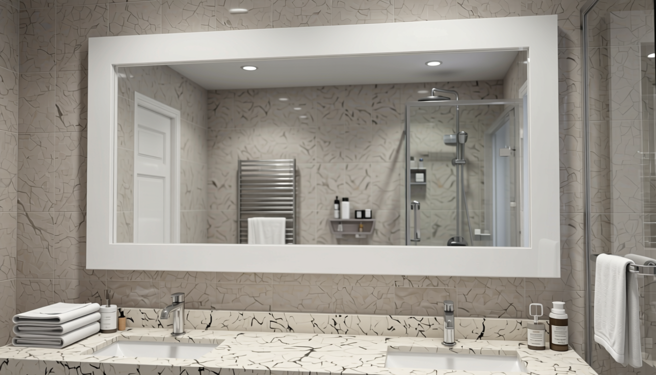 Plain Laminate 8x4 ft High Gloss 1 mm - LM 12767 — application view in a modern bathroom