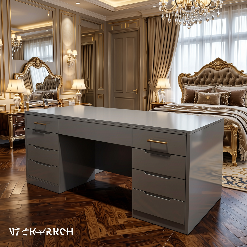 Plain Laminate 8x4 ft High Gloss 1 mm - LM 12769 — application view in a glamorous bedroom