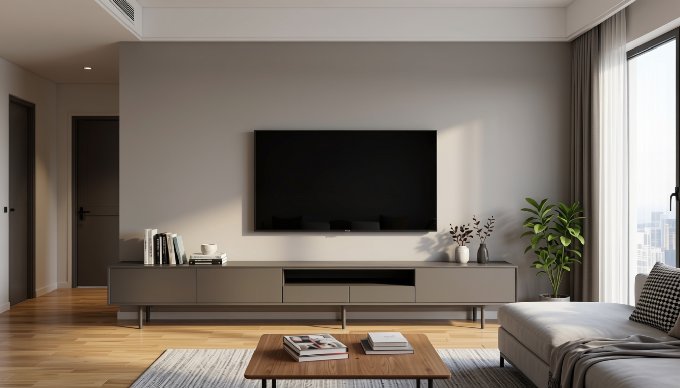 Plain Laminate 10x4 ft Matte 1 mm - LM 12787 — application view in a modern living room