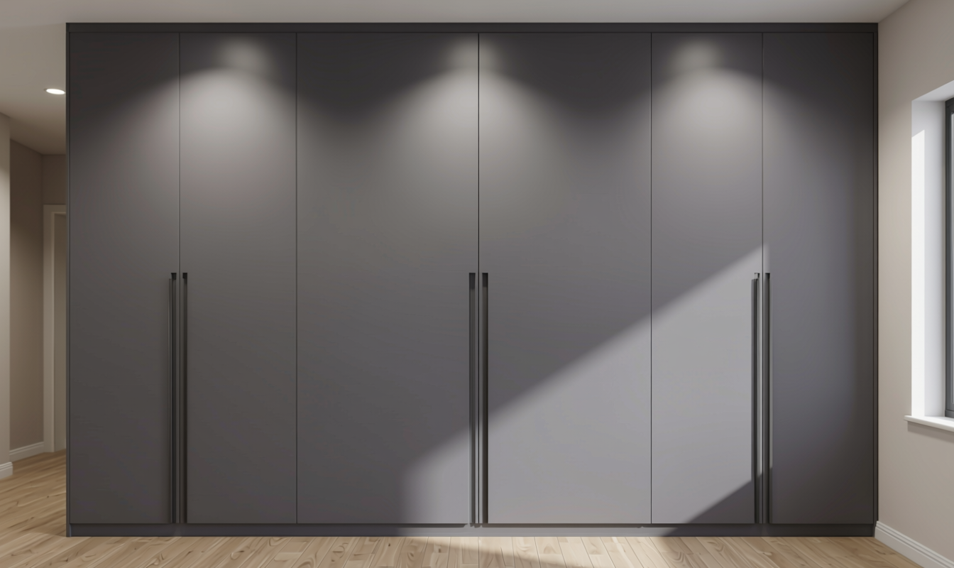 Plain Laminate 10x4 ft Matte 1 mm - LM 12788 — application view in a spacious closet