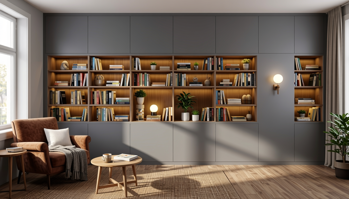 Plain Laminate 10x4 ft Matte 1 mm - LM 12801 — application view in a cozy study