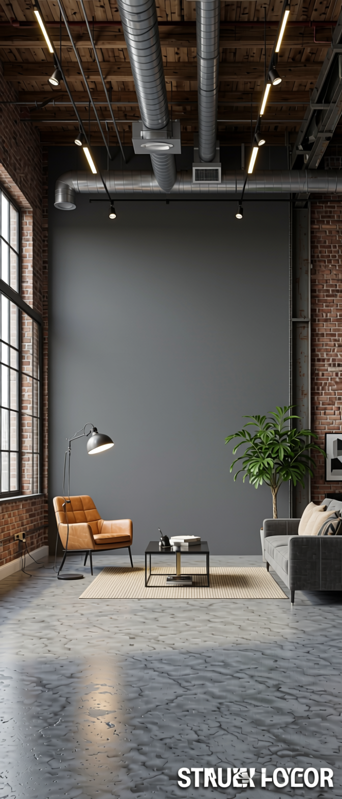 Slate Grey Fluted Laminate 8x4 ft Texture 1 mm - 99 UG — application view in a industrial loft