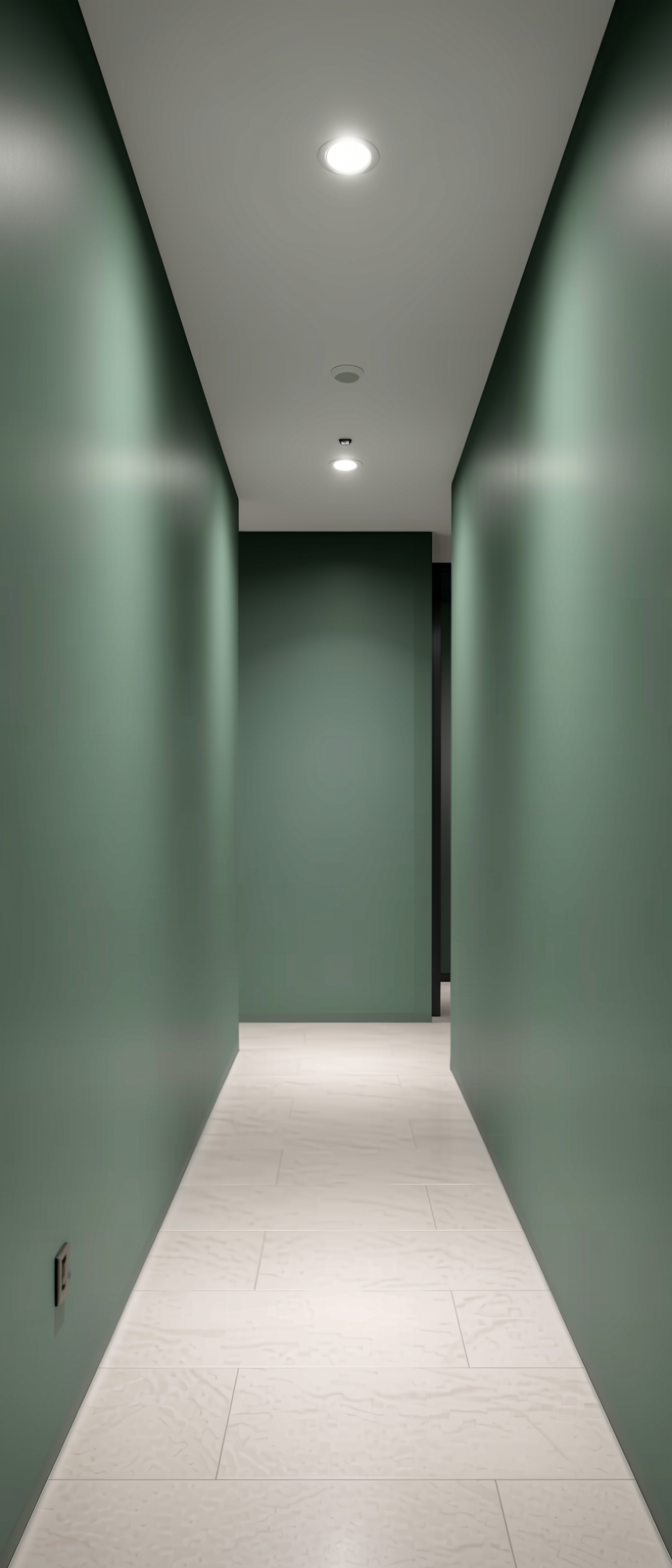 Spring Rain Fluted Laminate 8x4 ft Texture 1 mm - 3007 UG — application view in a minimalist hallway