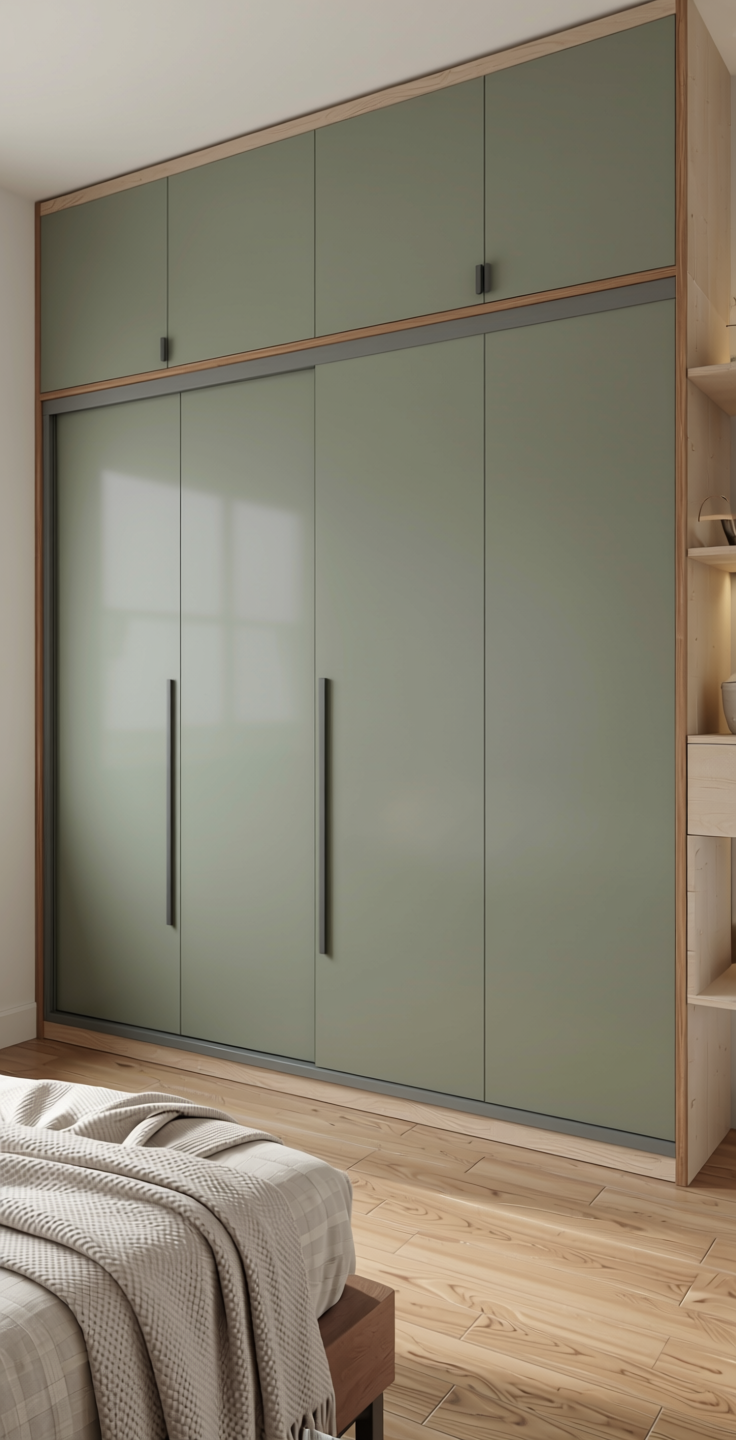 Decorative Plain colors Laminate 8*4 ft 1mm - 21051 — application view in a simple bedroom