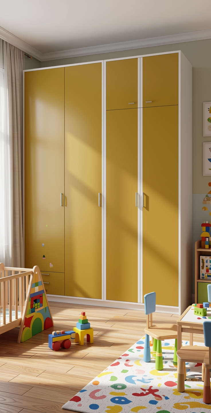 Decorative Plain colors Laminate 8*4 ft 1mm - 21067 — application view in a children's playroom
