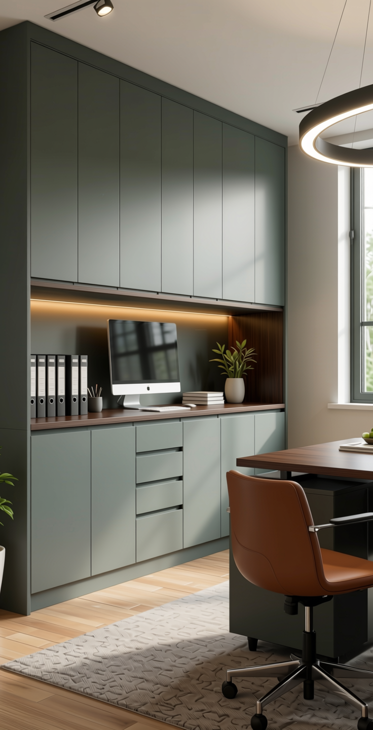 Decorative Plain colors Laminate 8*4 ft 1mm - 21109 — application view in a creative office