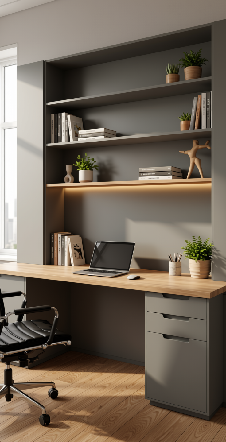 Decorative Plain colors Laminate 8*4 ft 1mm - 22169 — application view in a home office