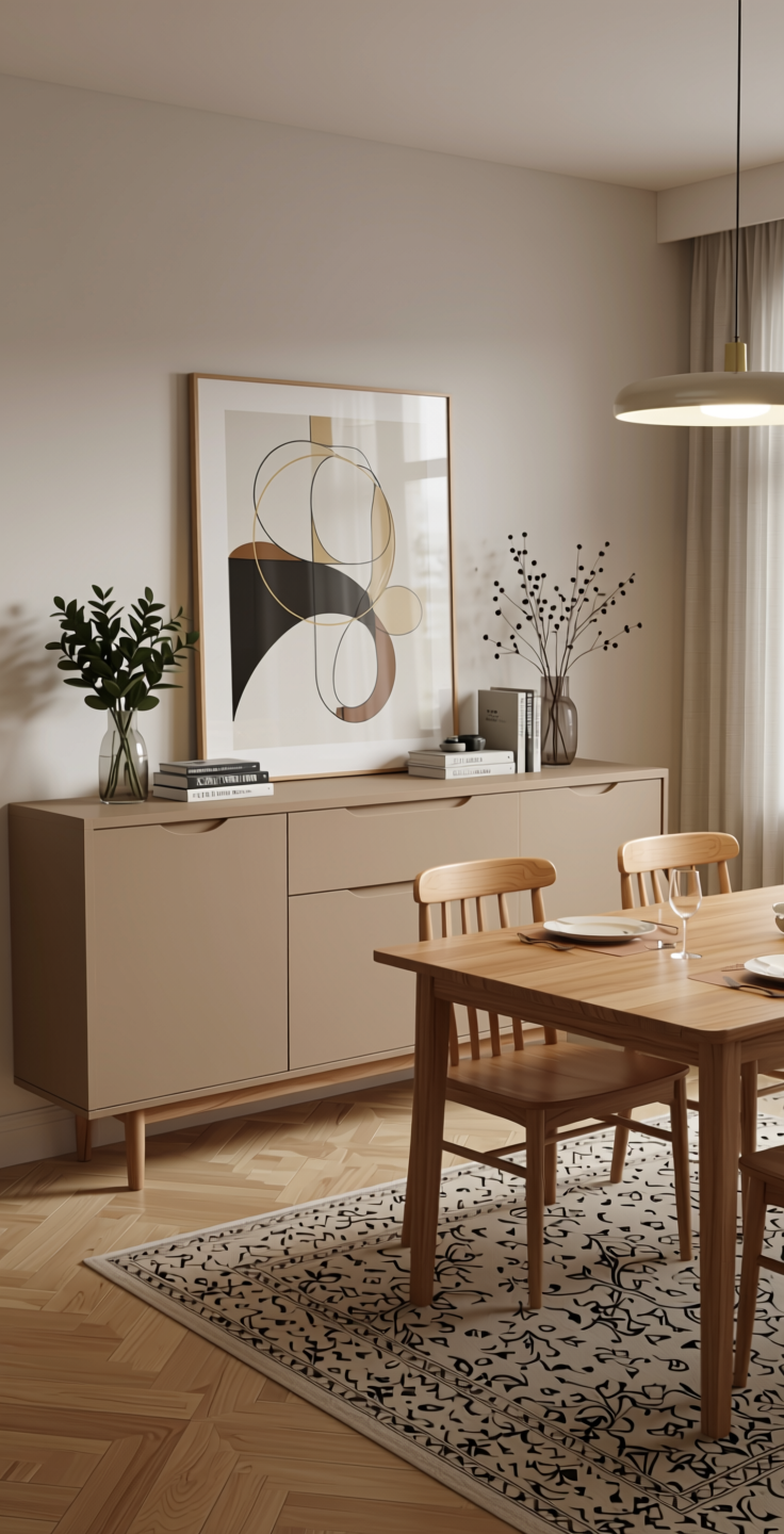 Decorative Plain colors Laminate 8*4 ft 1mm - 49947 — application view in a dining room