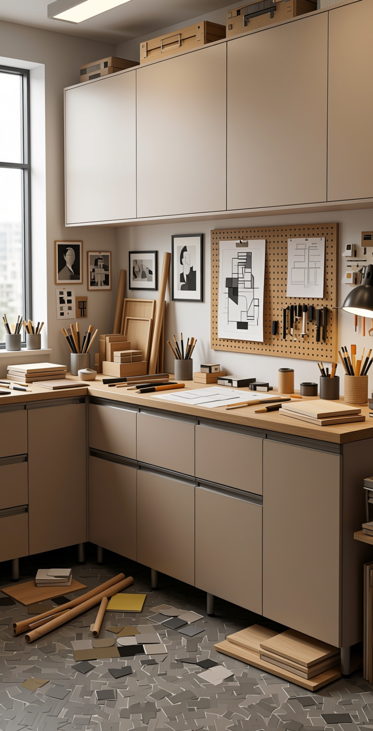 Decorative Plain colors Laminate 8*4 ft 1mm - 49951 — application view in a craft room