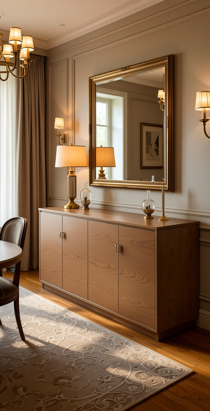 Decorative Wood Laminate 8*4 ft 1mm - 21066 — application view in a elegant dining room