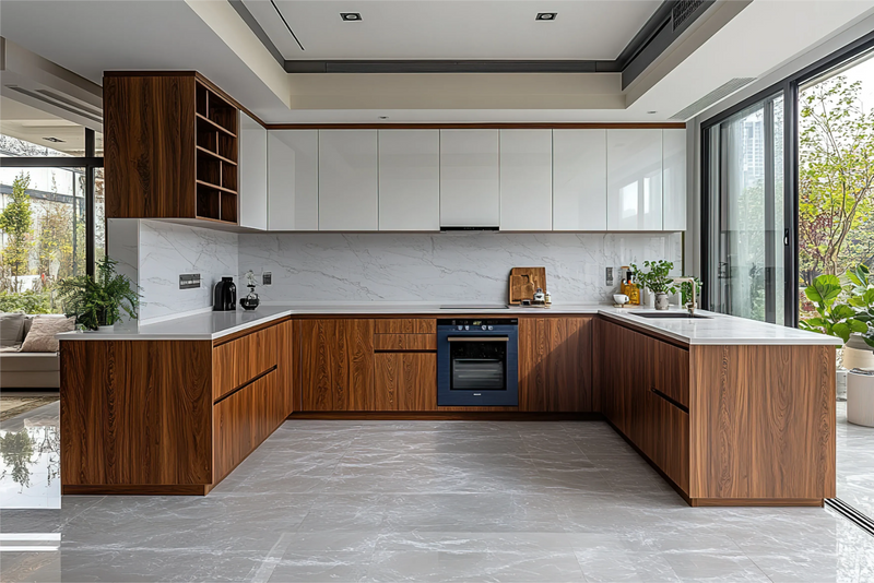 Kitchen: Wood laminate in Matte