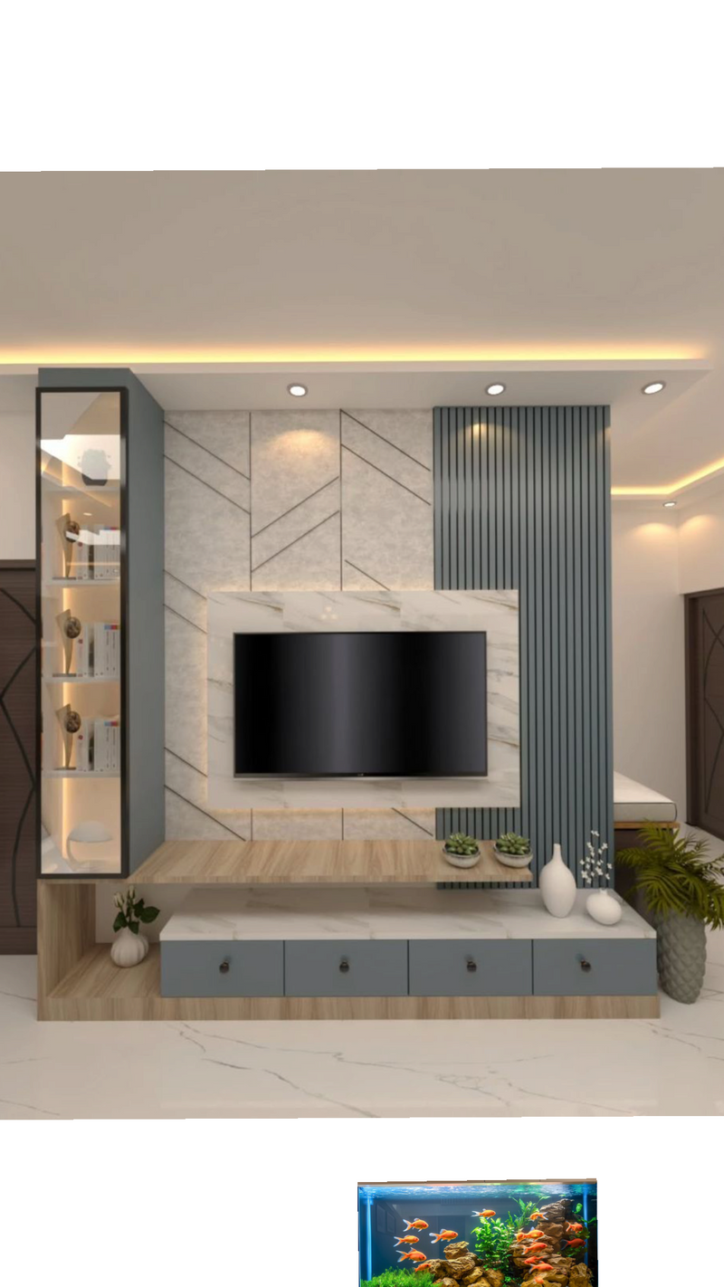 Living Room: Marble & Stone wall panel in Matte