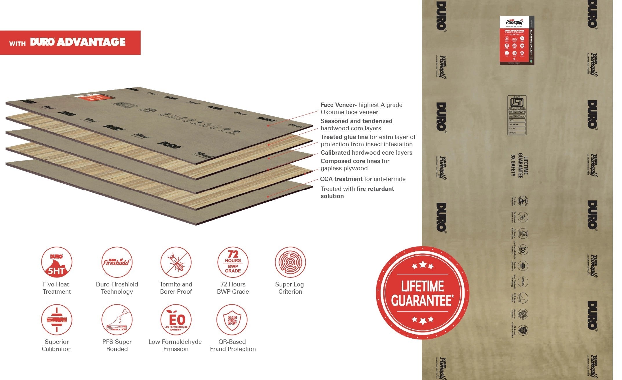 Duro Pumaply BWP Plywood 8*4 ft 16 mm - DUR-PUM-BWP-16