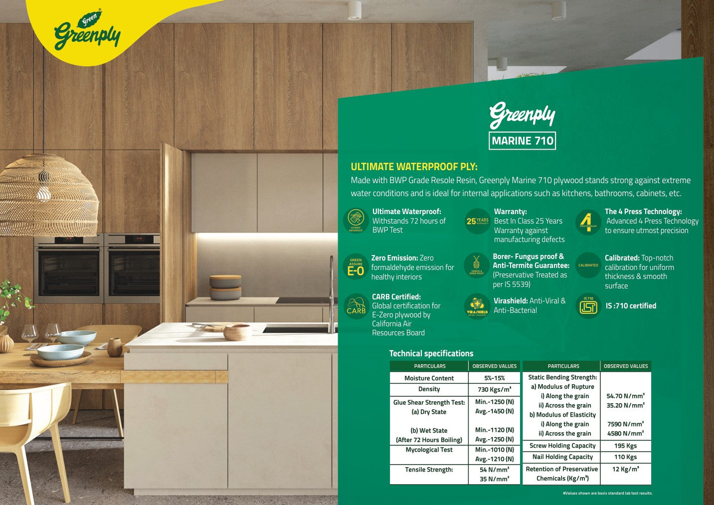 Greenply 710 Marine Plywood BWP 8*4 ft 9 mm - GRP-710MAR-BWP-9