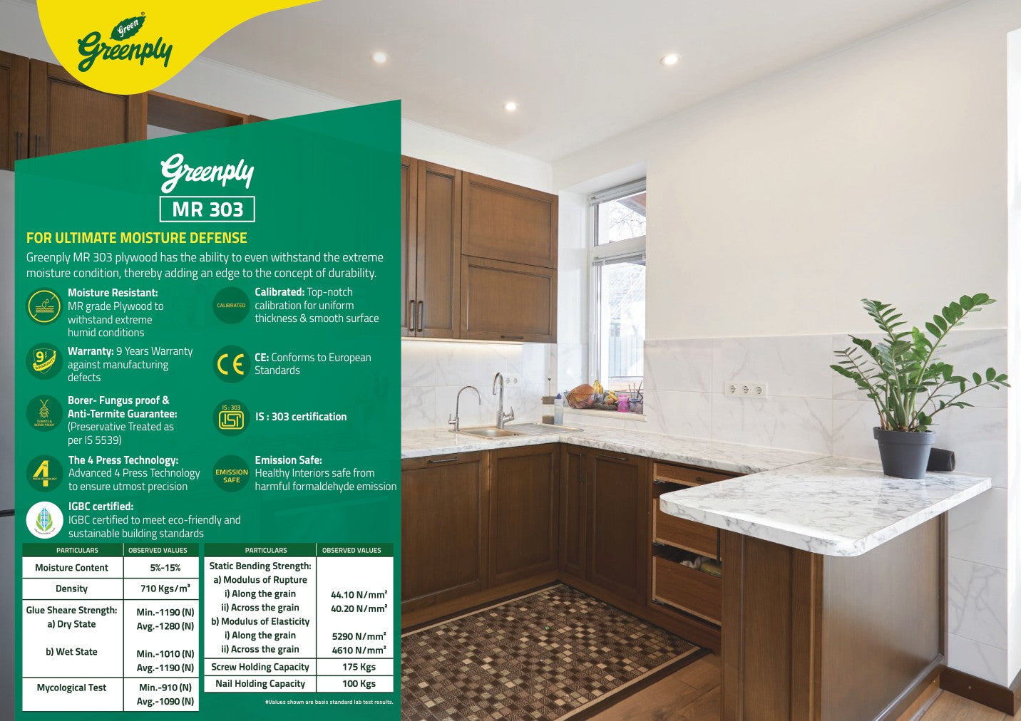 Greenply Mr 303 Plywood MR 8*4 ft 6 mm - GRP-MR303-MR-6