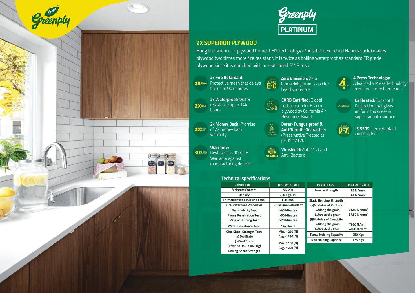 Greenply Platinum Plywood 8*4 ft 4 mm - GRP-PLA-NA-4