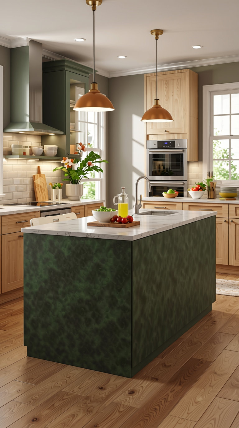 Dark Pista Plain Laminate 8x4 ft Suede 1 mm - 3166 SF — application view in a fresh kitchen