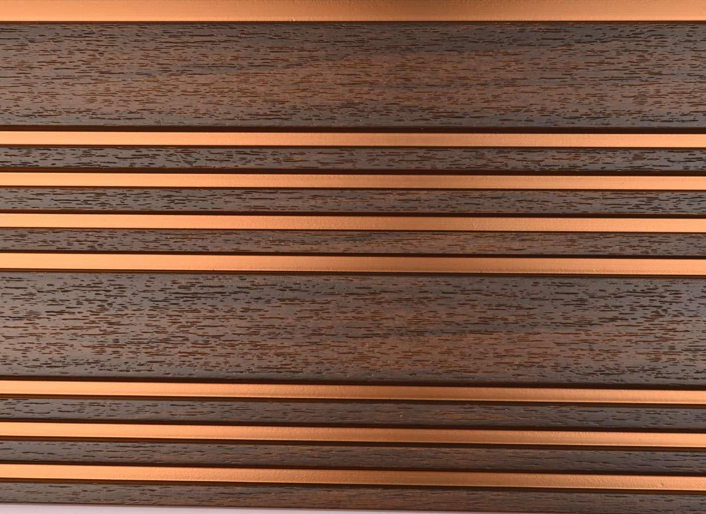 Next Level Louvers Korea Series Brown Wood Louver Panel Louvers 8x0.39 ft Brown #168880