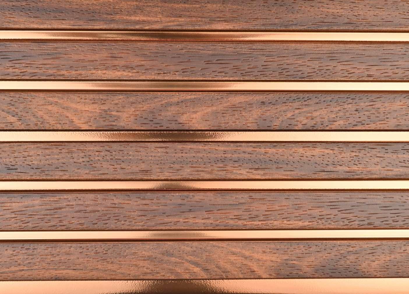 Next Level Louvers Korea Series Brown Wood Louver Panel Louvers 8x0.39 ft Brown #438881