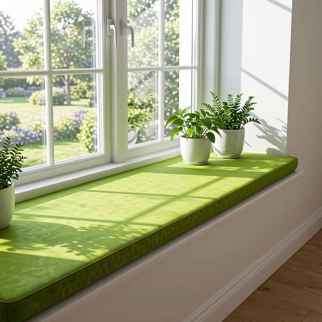 Lime Plain Colors Laminate 8*4 ft Suede 1.0 mm - HER-1168 — application view in a sunroom