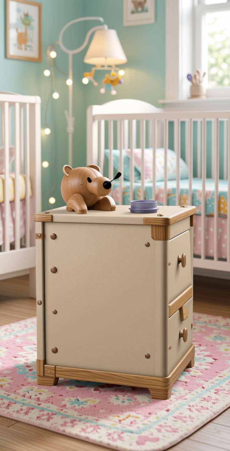 Plain Laminate 8x4 ft Suede 1 mm - 21187 UNI+ — application view in a nursery
