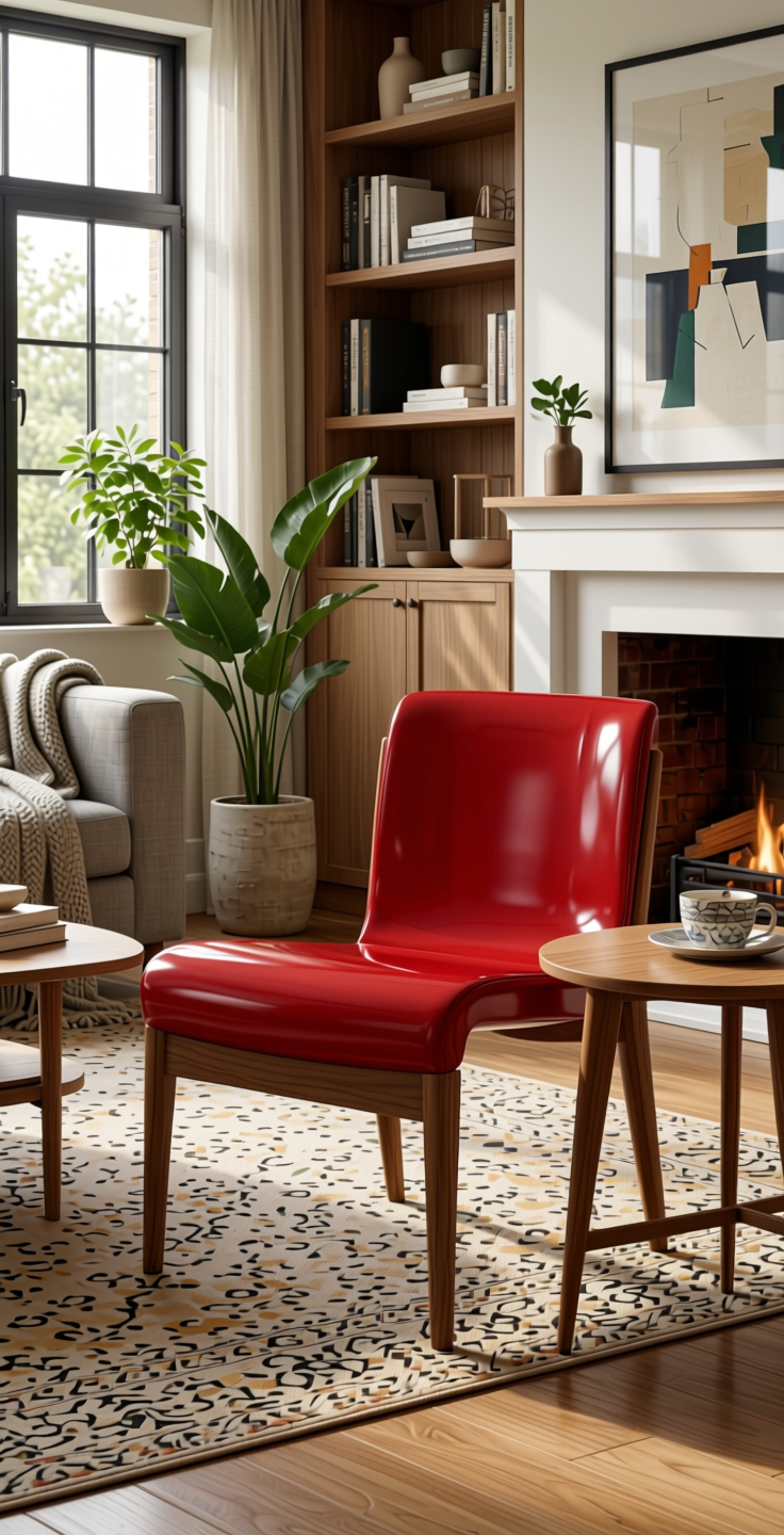 Cardinal Plain Laminate 8x4 ft High Gloss 1 mm - 21065 HGL — application view in a bold living room