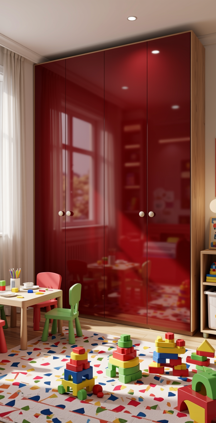 Carnival Plain Laminate 8x4 ft High Gloss 1 mm - 21075 HGL — application view in a kids' playroom